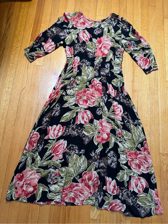 Anthony Mark Hankins Dresses & Skirts - Vintage 90’s Anthony Mark Hankins Floral Midi Dress Pleated Waist Size 6 Rayon